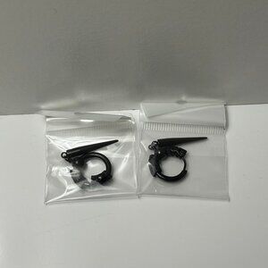 Gothic Punk Black Stainless Steel Spike Earrings